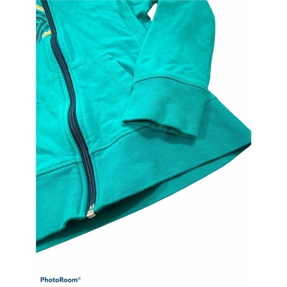 Nike Hoodie Green Zip Girls Boys Size M Green with Asymmetric Graphic - Picture 4 of 9